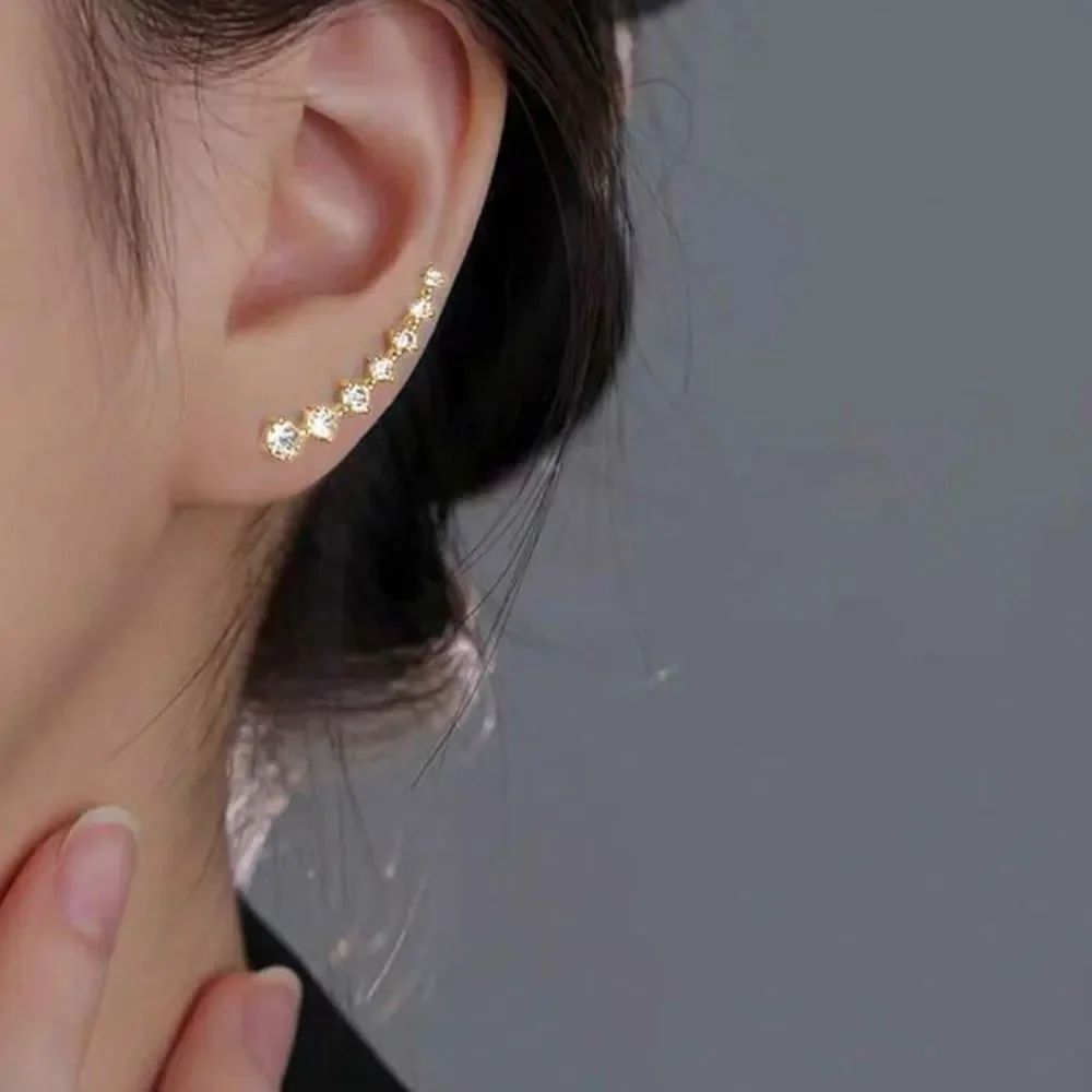 Gold and Silver Crystal Earrings Q403